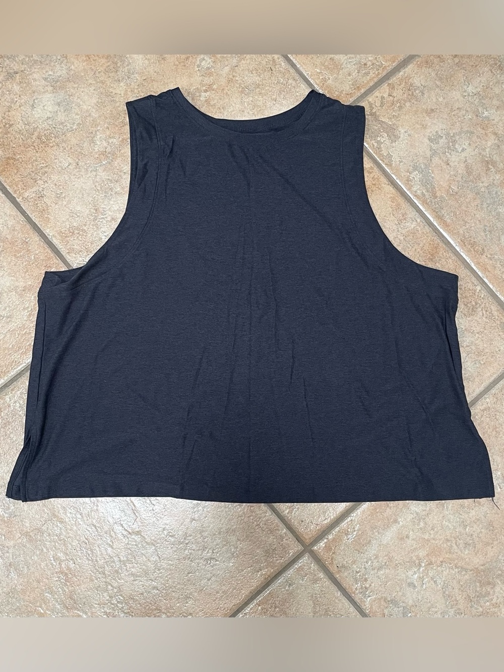 Old Navy Black Cloud Motion Cropped Muscle Tank